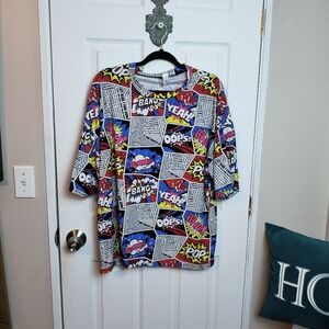 Comic Book Graphic T shirt  All Over Print Lightweight Large Soft